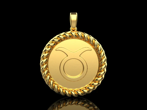 星座おうし座ペンダント モデル851 3Dプリントモデル