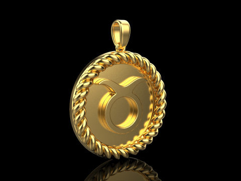 Zodiac sign taurus pendant model 851 3D 打印模型
