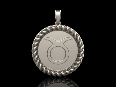 Zodiac sign taurus pendant model 851 3D 打印模型