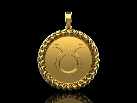 Zodiac sign taurus pendant model 851 3D 打印模型