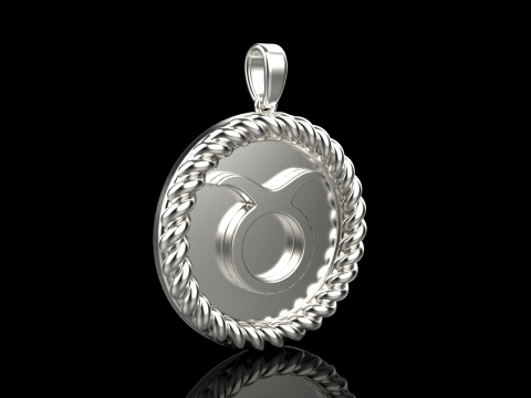 Zodiac sign taurus pendant model 851 3D 打印模型