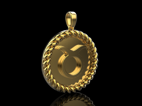 Zodiac sign taurus pendant model 851 3D 打印模型