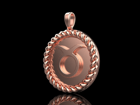 Zodiac sign taurus pendant model 851 3D 打印模型