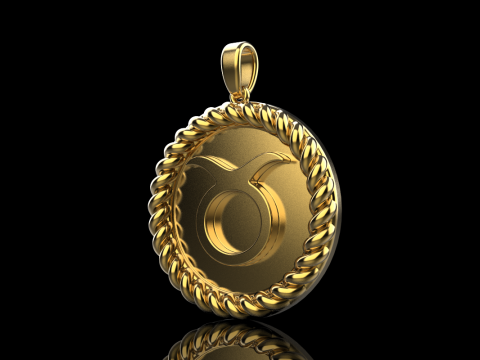 Zodiac sign taurus pendant model 851 3D 打印模型