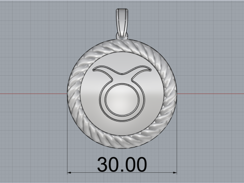 Zodiac sign taurus pendant model 851 3D 打印模型