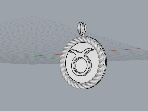 Zodiac sign taurus pendant model 851 3D 打印模型