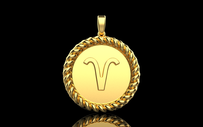 Zodiac sign aries pendant model 850 3D Принт Модель .c4d .max .obj .3ds .fbx .stl .blend