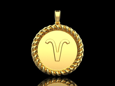 Zodiac sign aries pendant model 850 Model Cetak 3D