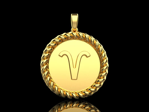 Ciondolo segno zodiacale ariete modello 850 Modello di stampa 3D