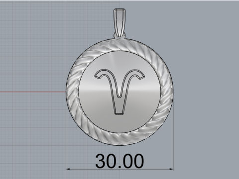 Zodiac sign aries pendant model 850 3D Принт Модель