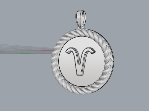 Zodiac sign aries pendant model 850 3D Принт Модель