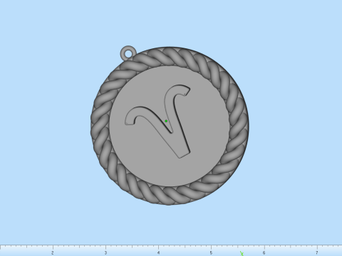Zodiac sign aries pendant model 850 3D Принт Модель