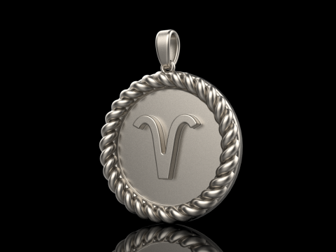 Zodiac sign aries pendant model 850 3D Принт Модель