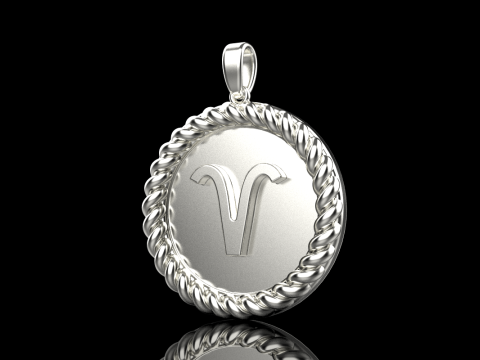 Zodiac sign aries pendant model 850 3D Принт Модель