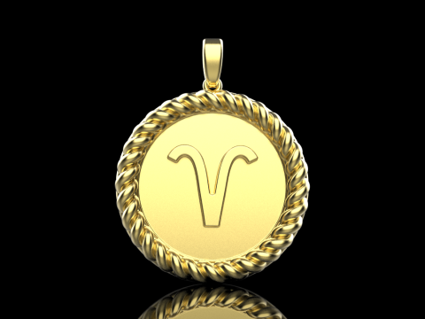 Zodiac sign aries pendant model 850 3D Принт Модель