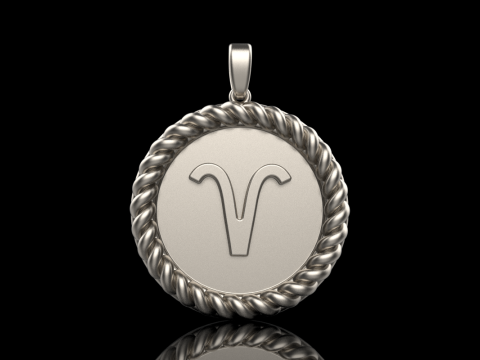 Zodiac sign aries pendant model 850 3D Принт Модель