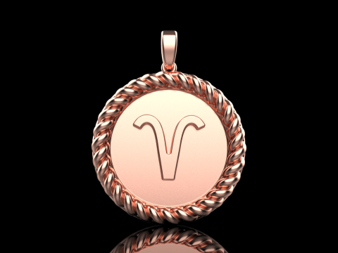 Zodiac sign aries pendant model 850 3D Принт Модель