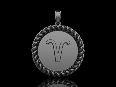 Zodiac sign aries pendant model 850 3D Принт Модель