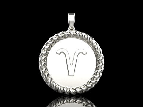 Zodiac sign aries pendant model 850 3D Принт Модель