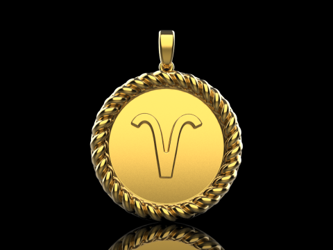 Zodiac sign aries pendant model 850 3D Принт Модель