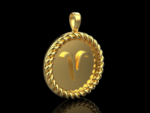 Zodiac sign aries pendant model 850 3D Принт Модель