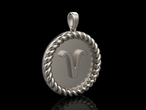 Zodiac sign aries pendant model 850 3D Принт Модель
