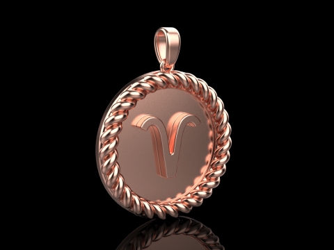 Zodiac sign aries pendant model 850 3D Принт Модель