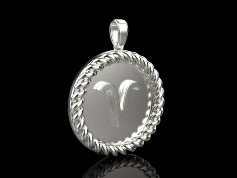 Zodiac sign aries pendant model 850 3D Принт Модель