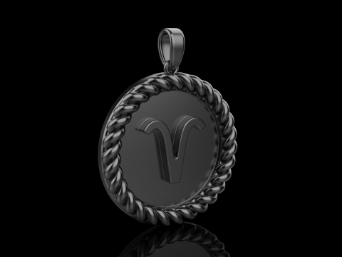 Zodiac sign aries pendant model 850 3D Принт Модель