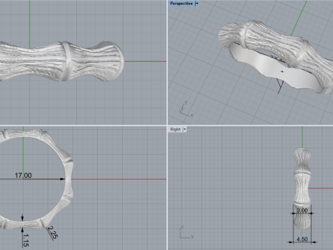 Bamboo ring model 849 Model Cetak 3D