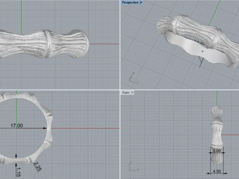 Bamboo ring model 849 3D Print Model