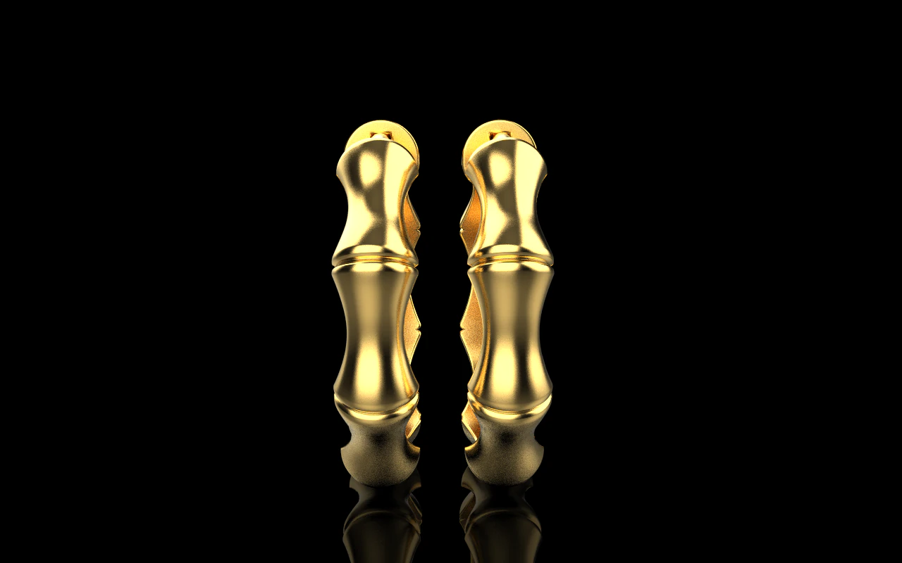 Bamboo earring model 847 3D Print Model .c4d .max .obj .3ds .fbx .stl .blend 