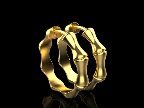 Bamboo earring model 847 3D Print Model