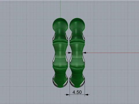 Bamboo earring model 847 3D Print Model