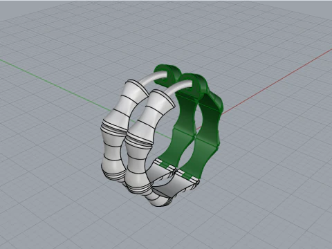 Bamboo earring model 847 3D Print Model