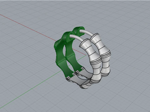 Bamboo earring model 847 3D Print Model