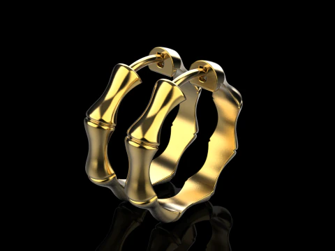 Bamboo earring model 847 3D Print Model