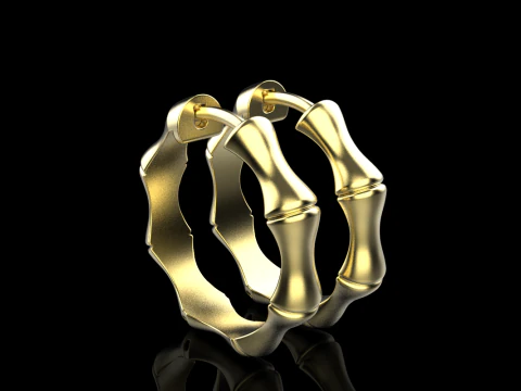 Bamboo earring model 847 3D Print Model