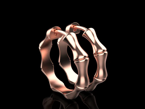 Bamboo earring model 847 3D Print Model