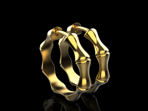 Bamboo earring model 847 3D Print Model