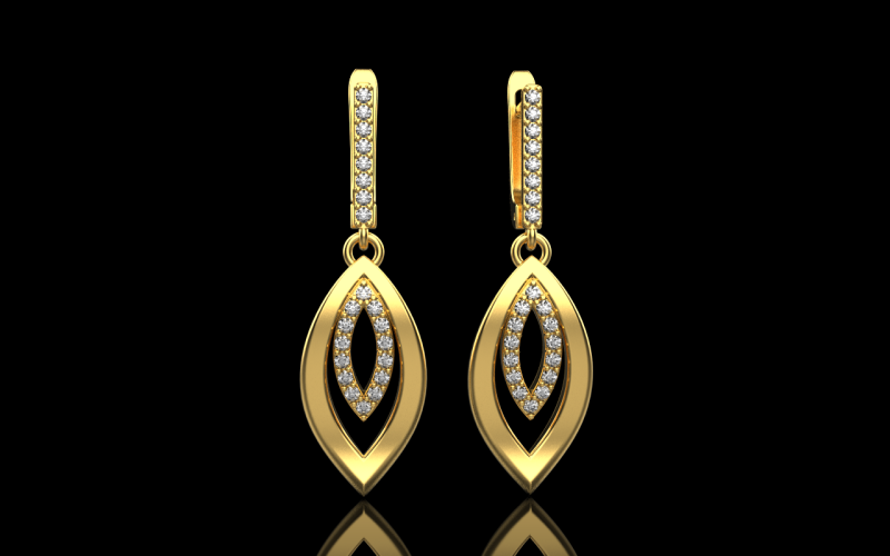 Leaf earring model 846 3D प्रिंट मॉडल .c4d .max .obj .3ds .fbx .stl .blend 