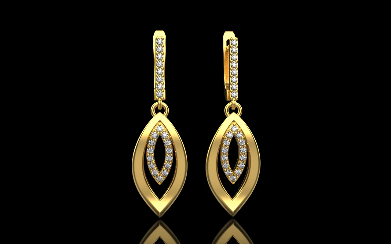 Leaf earring model 846 3D Print Model .c4d .max .obj .3ds .fbx .stl .blend 