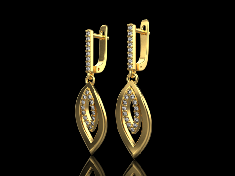 Leaf earring model 846 3D प्रिंट मॉडल