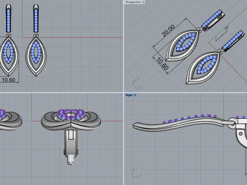 Leaf earring model 846 3D Print Model