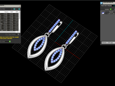 Leaf earring model 846 3D प्रिंट मॉडल
