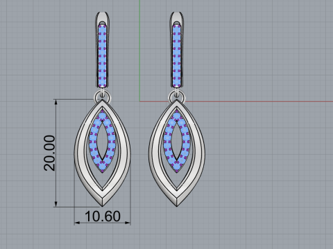 Leaf earring model 846 3D प्रिंट मॉडल