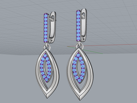 Leaf earring model 846 3D प्रिंट मॉडल