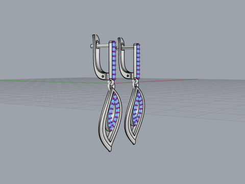 Leaf earring model 846 3D प्रिंट मॉडल