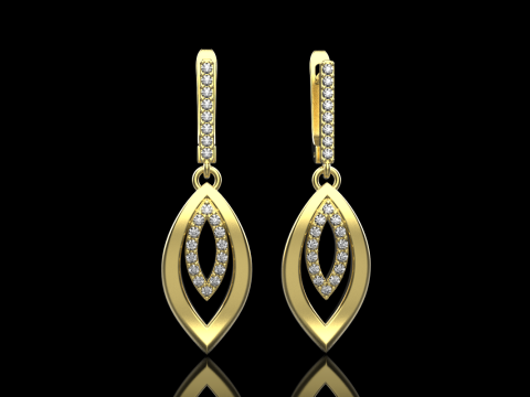 Leaf earring model 846 3D प्रिंट मॉडल