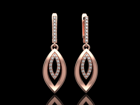 Leaf earring model 846 3D प्रिंट मॉडल